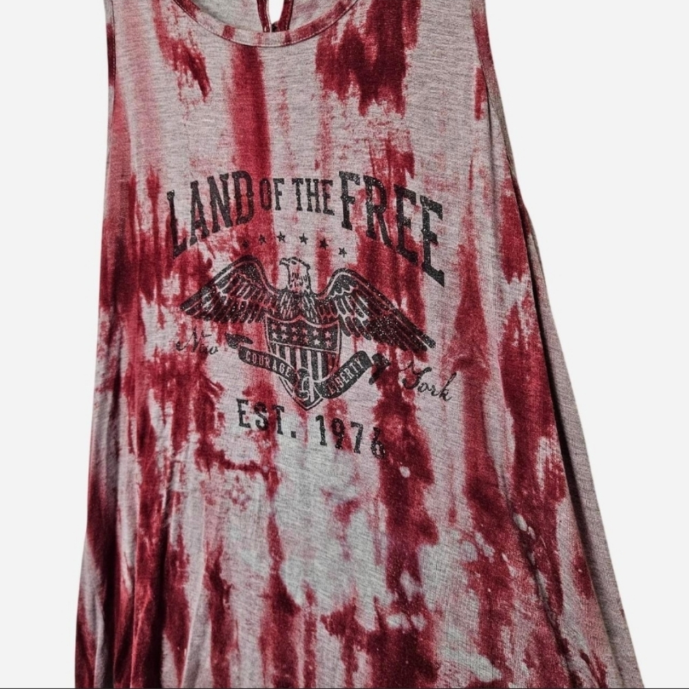Maurices Tie Dye "Land of the Free" Tank Top Women's Size Large - Picture 5 of 8